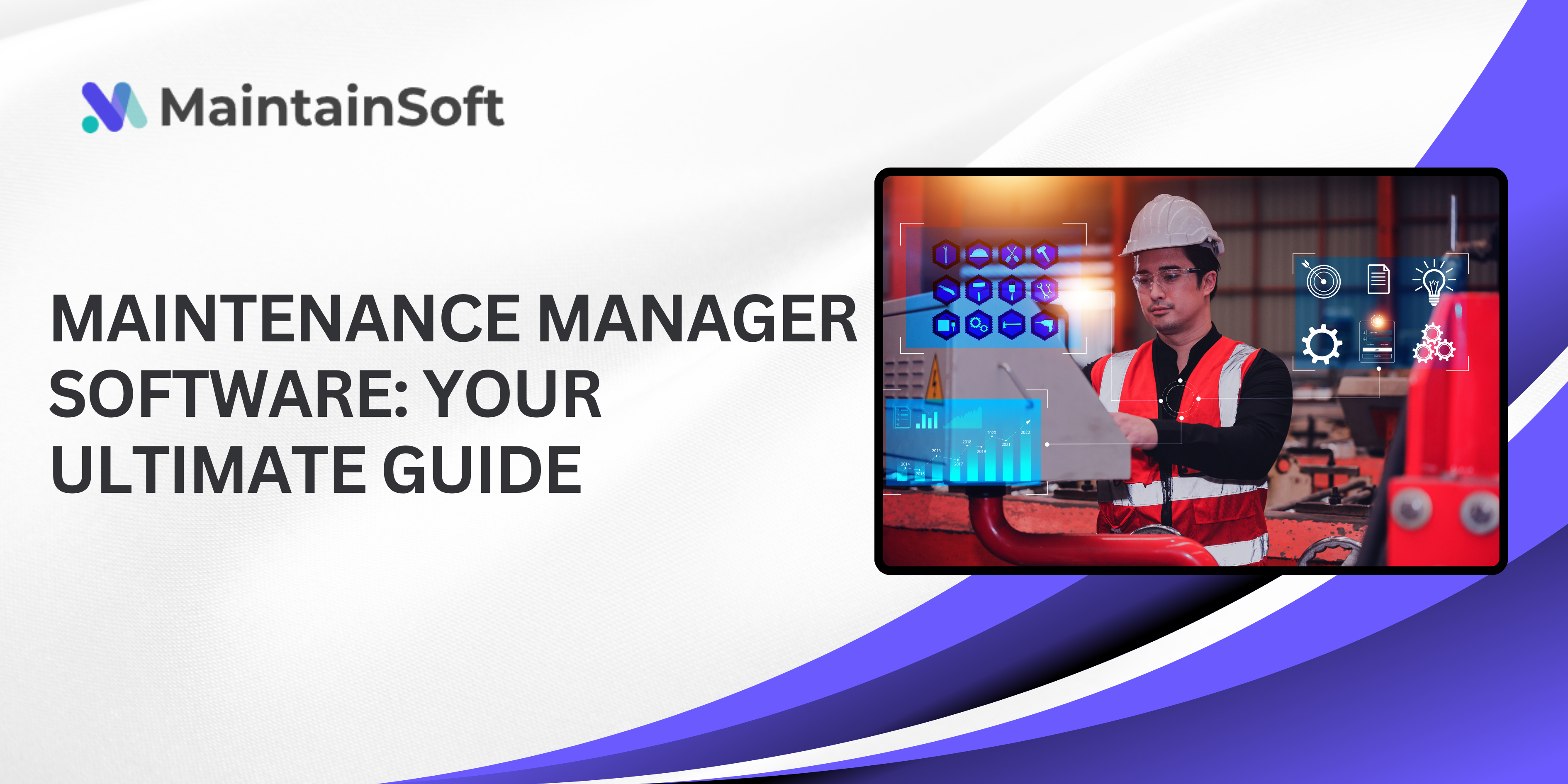 A team using maintenance manager software on a laptop to track and manage tasks efficiently.